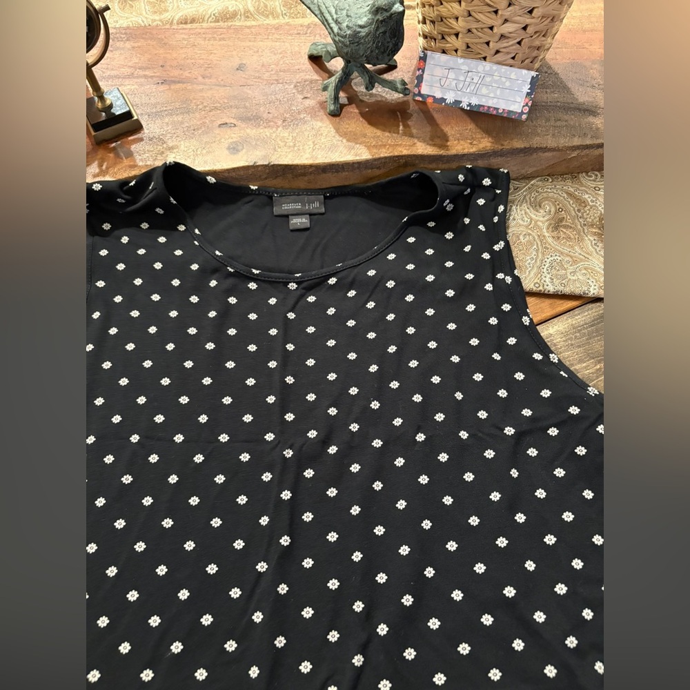 J. Jill Black and White Floral Blouse